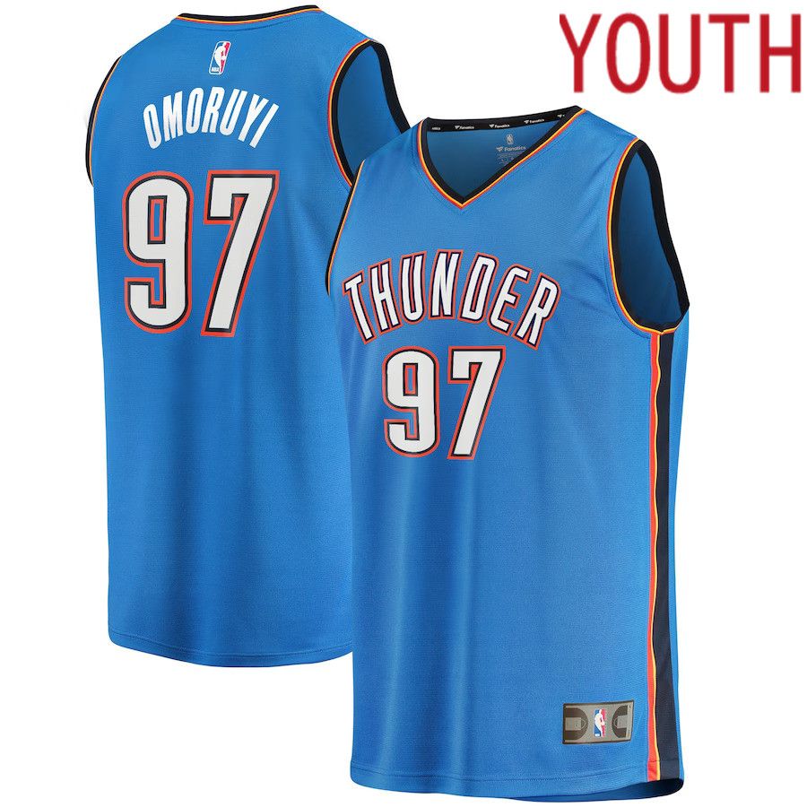 Youth Oklahoma City Thunder 97 Eugene Omoruyi Fanatics Branded Blue Fast Break Player NBA Jersey